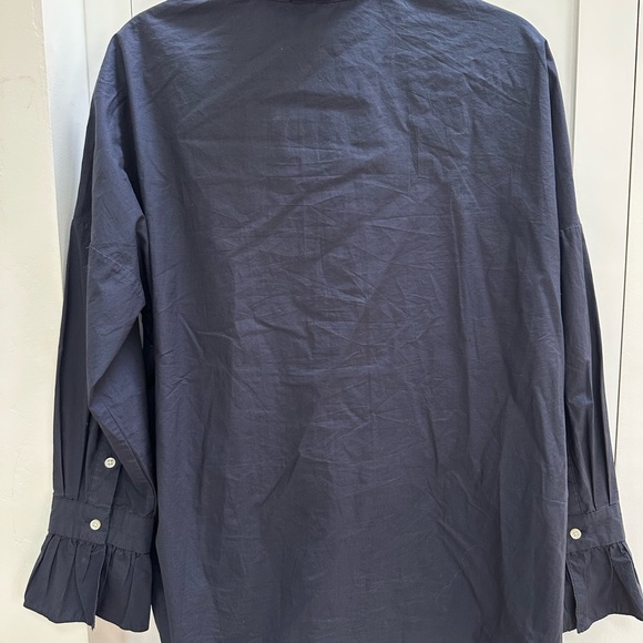 Alex Mill Dark Blue Chantilly Ruffle Shirt - Picture 5 of 5